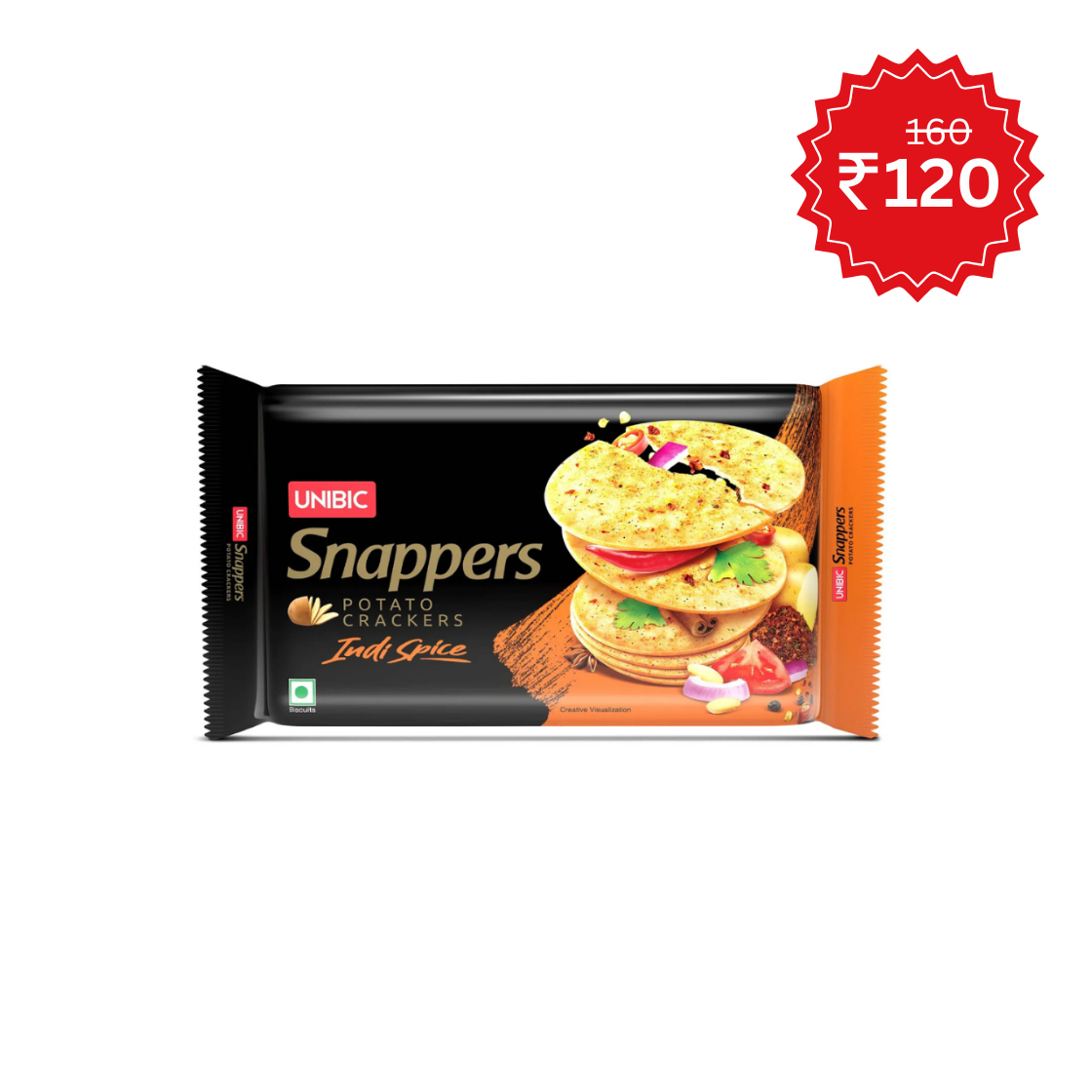 UNIBIC Snappers - Indi Spice Flavored Potato Biscuits 280gm MRP ₹160